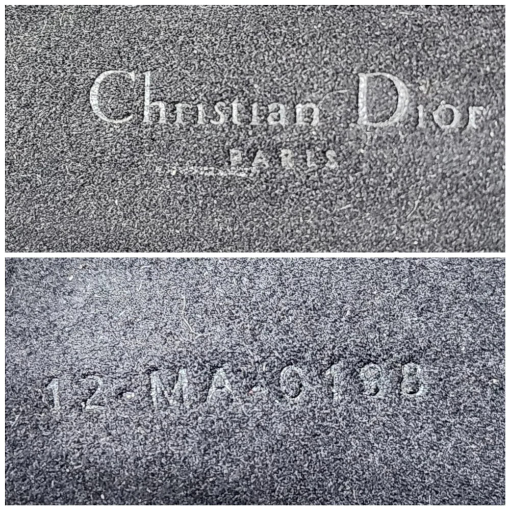 CHRISTIAN DIOR Grained Calfskin Wallet on Chain Black